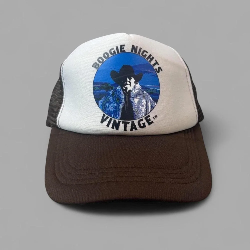 Boogie Nights Vintage Trucker Hat Brown Mesh Snapback Graphic Cap OSFM